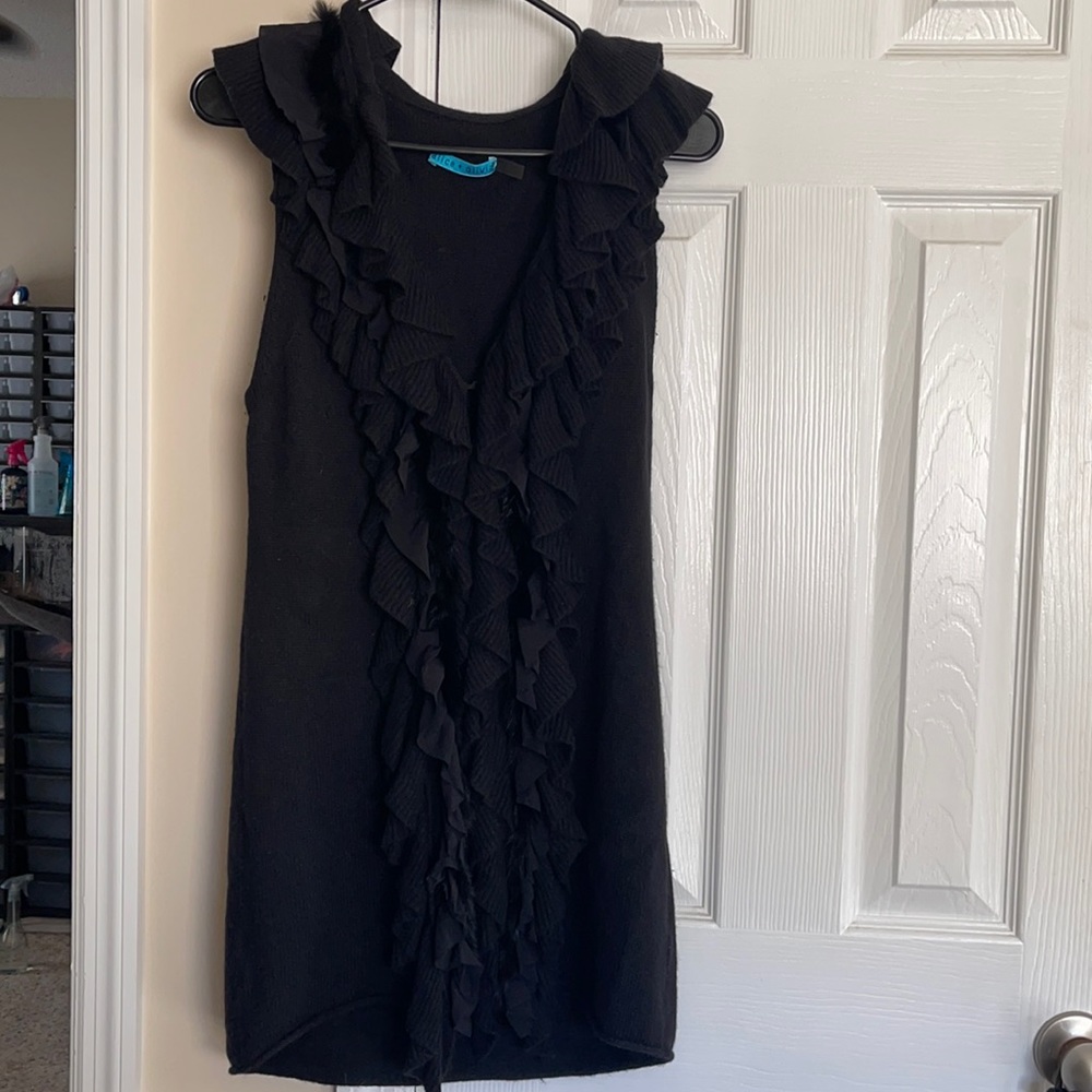 Beautiful Alice and Olivia Ruffle Cardigan/Vest
